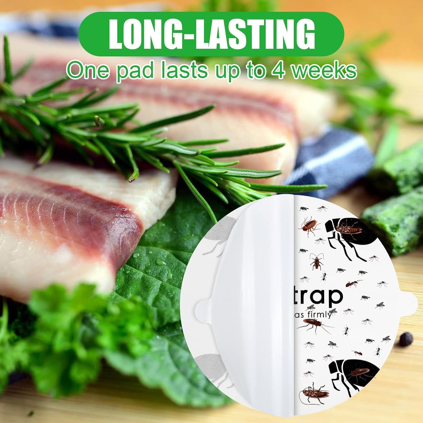 Flea Trap Refill Discs Sticky Fly Trap Refill Glue Board Refills Double Layer Adhesive Nontoxic Odorless Pest Control Replacement Sticky Glue Pads 7.1 Inch for Bugs Flies(30 Pcs)