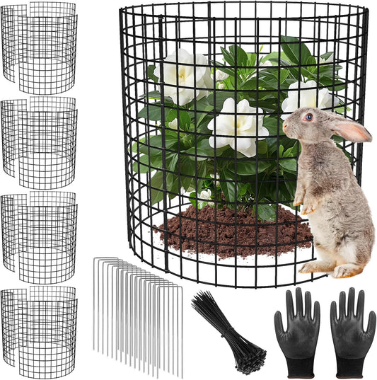 5 Pack Plant Protector from Animals, 17x14 inch Wire Plant Cages Mesh Plant Cage Garden Plant Protector, Sturdy Bunny Barricades Chicken Wire Cloche Plant Protectors for Keeping Bunny Animals Out
