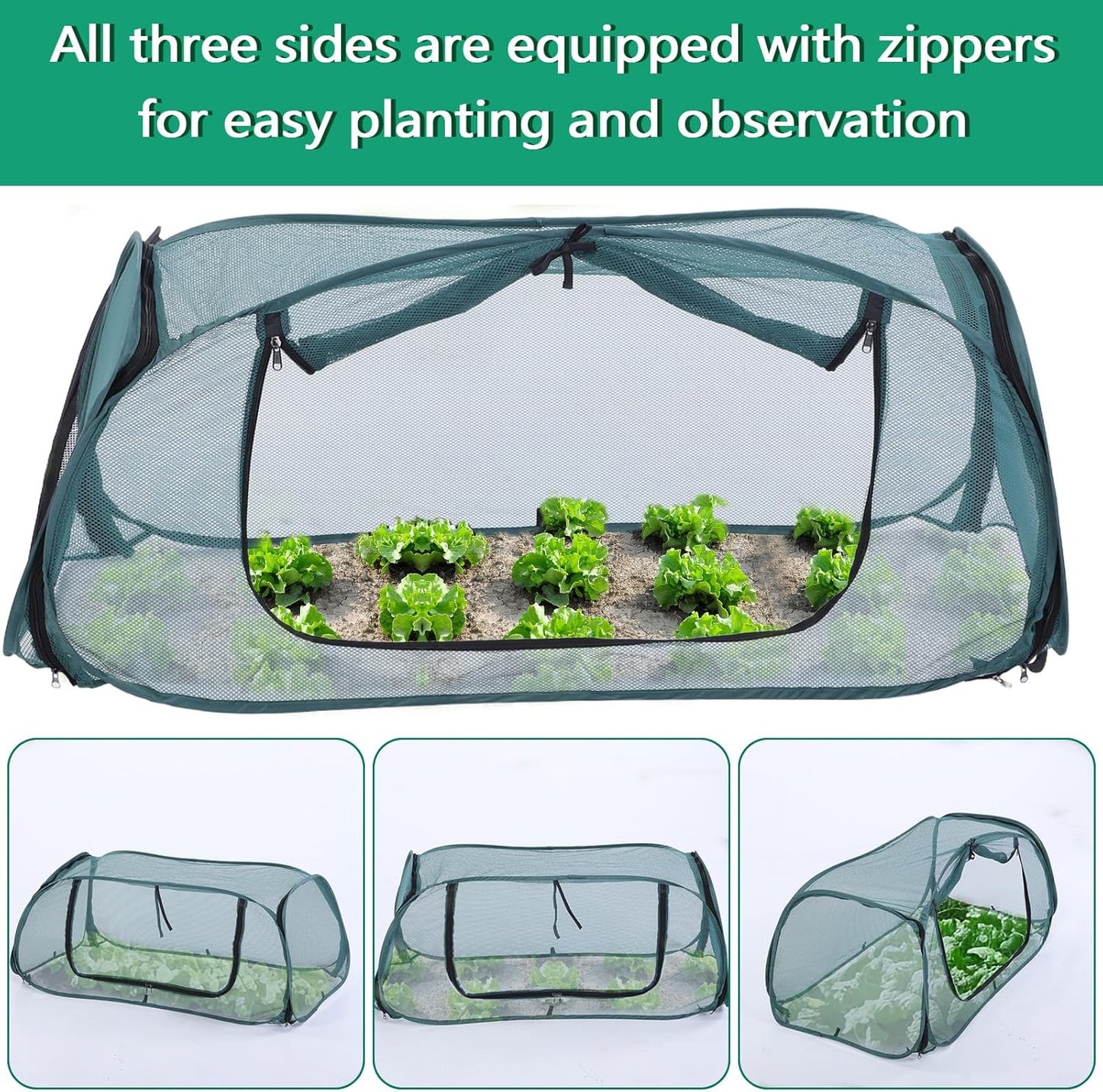 Garden Rows Accelerator Plants Cover,Garden Covers for Raised Beds (Green)