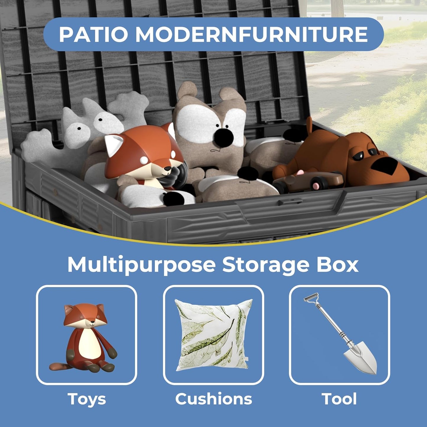 30 Gallon Waterproof Outdoor Storage Box - All-Weather Deck Box for Patio & Pool, Lockable Resin Patio Deck Box with UV Protection, Matte Black