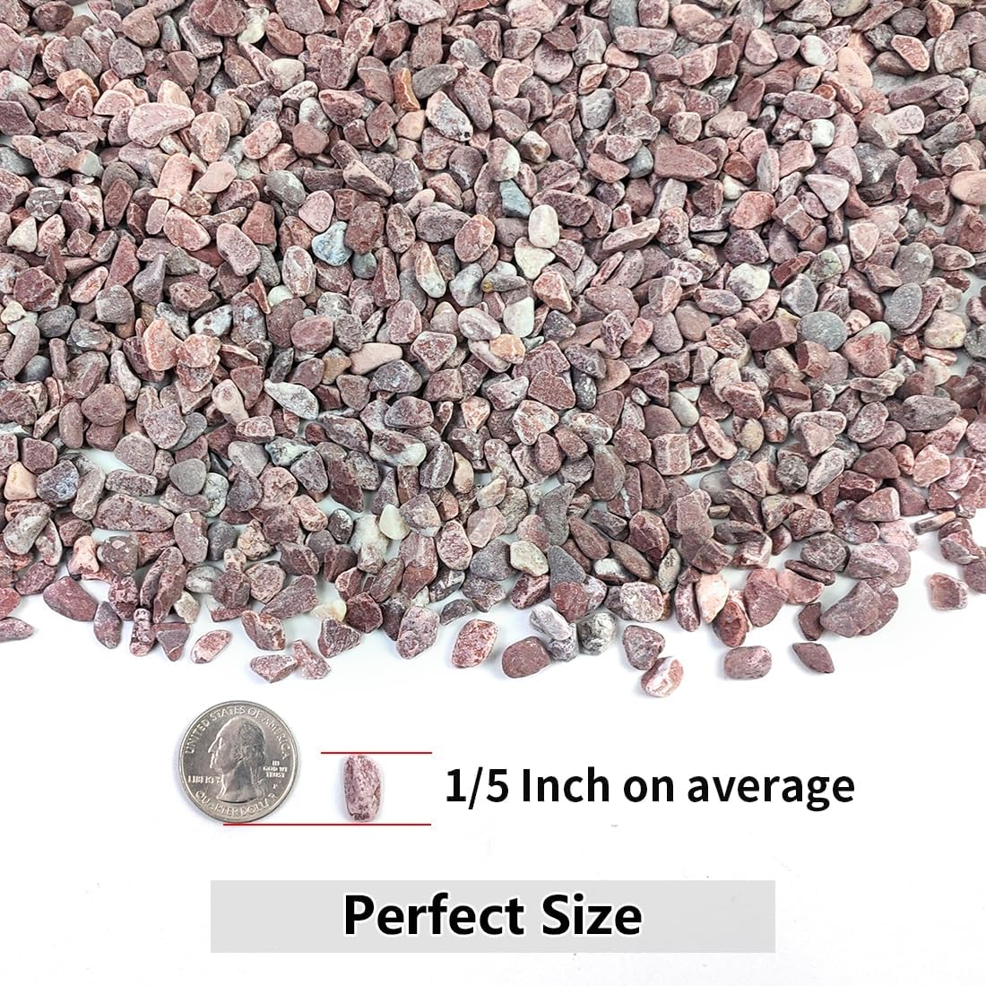 5LB Succulent and Cactus Gravel Pebbles, 1/5 Inch Natural Decorative Polished Stones, River Rocks for Vases Gardening Indoor and Outdoor Decorative Rocks, Red