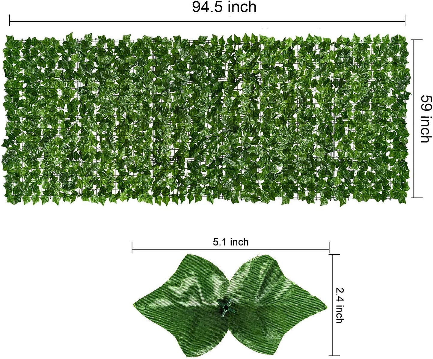 DearHouse Artificial Ivy Privacy Fence Wall Screen, 98.4x59in Artificial Hedges Fence and Faux Ivy Vine Leaf Decoration for Outdoor Garden Decor