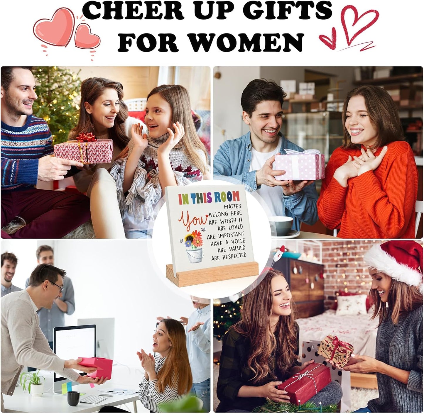 Inspirational Decor Motivational Gifts for women Birthday Christmas, Positive Mental Health Gifts for Her Teenage Girls Boys You are Loved Encouragement Plaque Little Reminders for Office Home