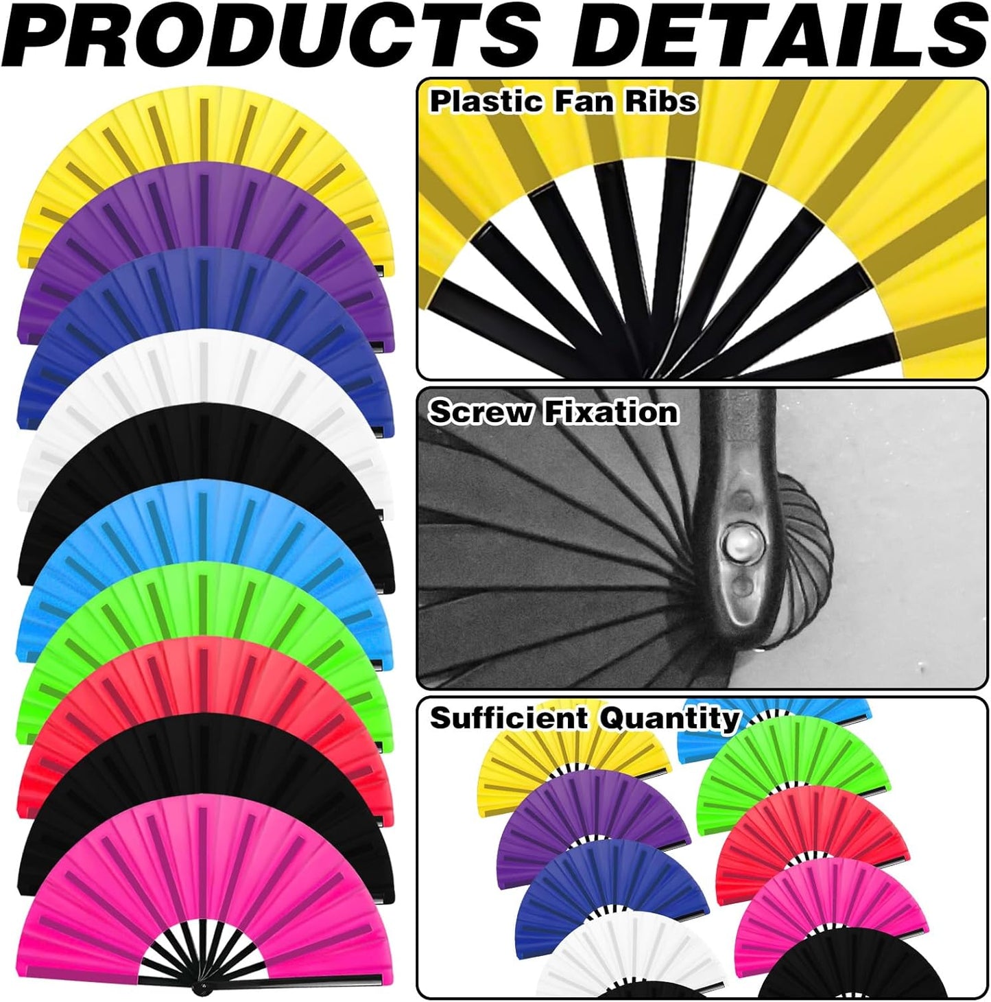 10Pcs Folding Hand Fan Bulk, Popping Clacking Fans for Line Dancing Mix Color Classic Style Decorative Handheld for Performance Dance Wedding Party Dance Enthusiasts