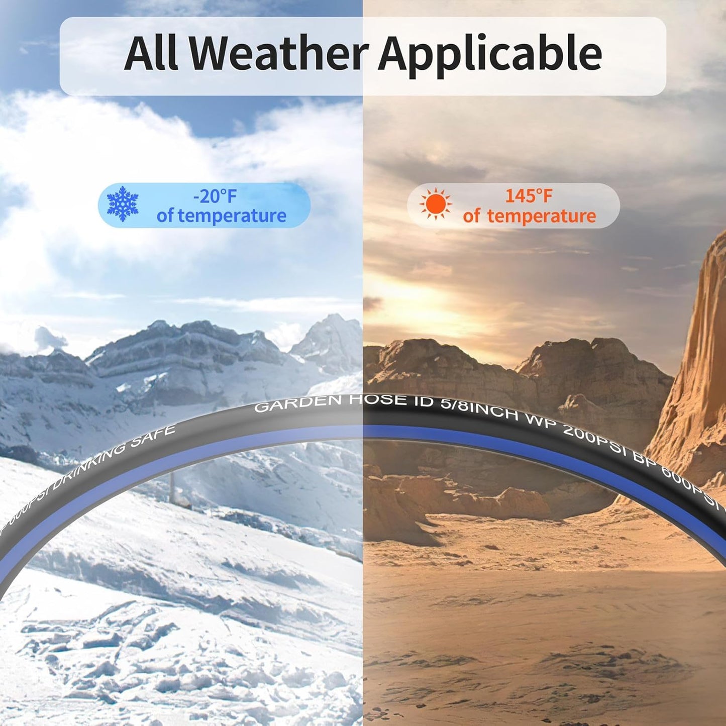 25 FT Garden Hose, Flexible No Kink Heavy Duty Garden Water Hose Flex Copper Bullet Collapsible Washer Rubber Hose 5/8 Soft Lightweight Outdoor Waterhose Manguera Para Jardin