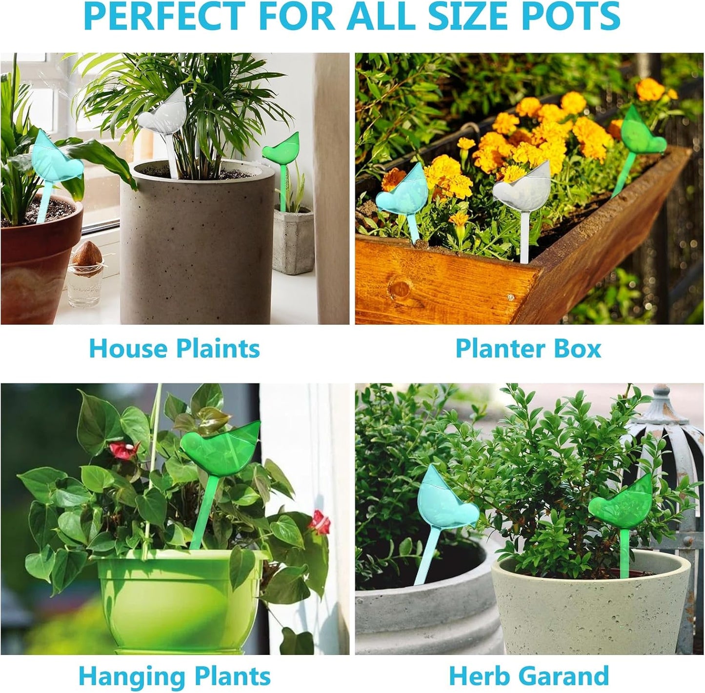 12PCS Plant Watering Globes, Bird Shaped Watering Bulbs for Outdoor Plants, Automatic Self Watering Spikes Plant Watering Bulbs for Indoor Outdoor Plants, Gifts for Plant Lovers