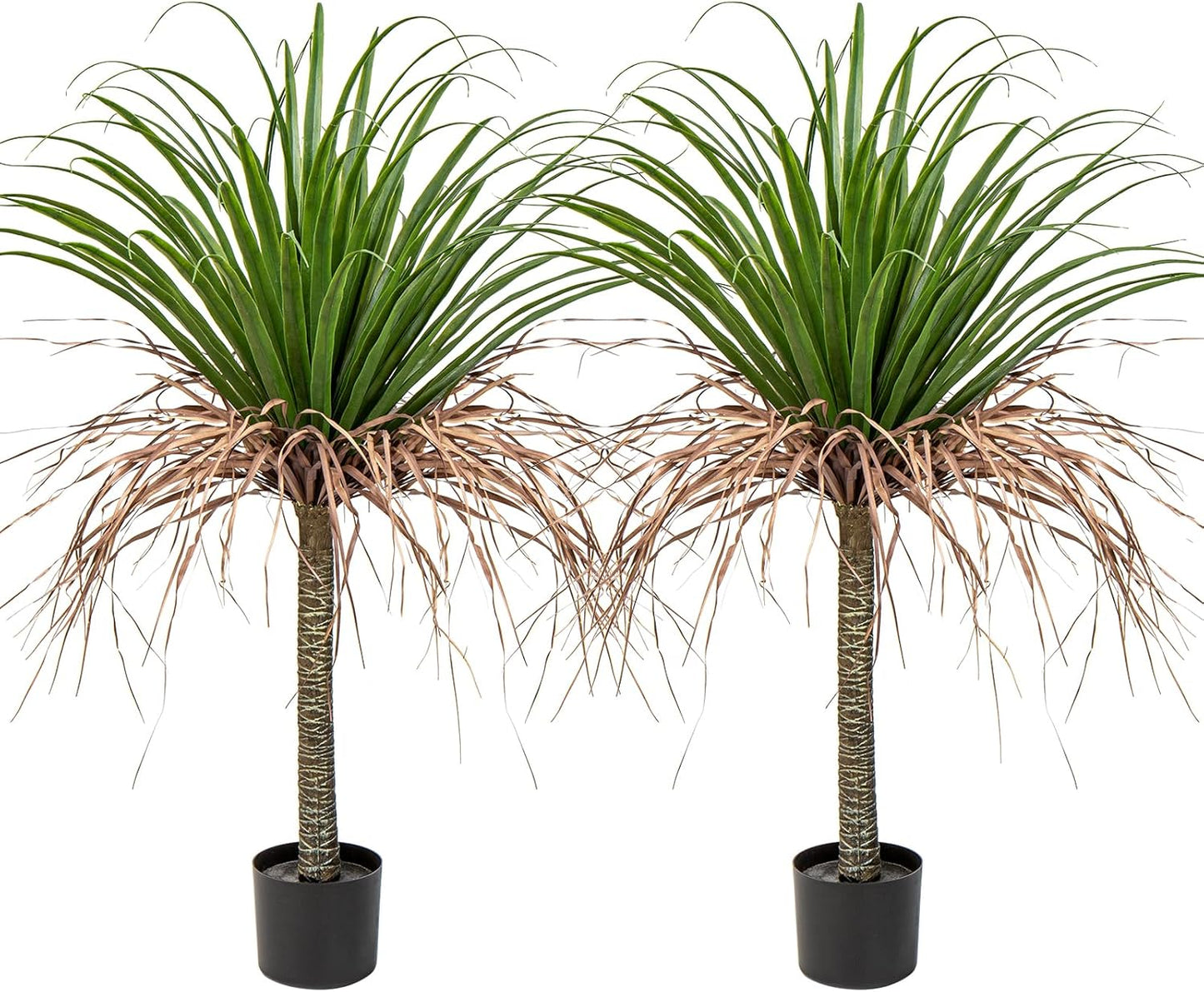 Hollyone 2 Pack Artificial Agave Tree, 3.6Ft Faux Yucca Plant in Pot, Green, Polyester, Indoor/Outdoor Decor, Housewarming Gift
