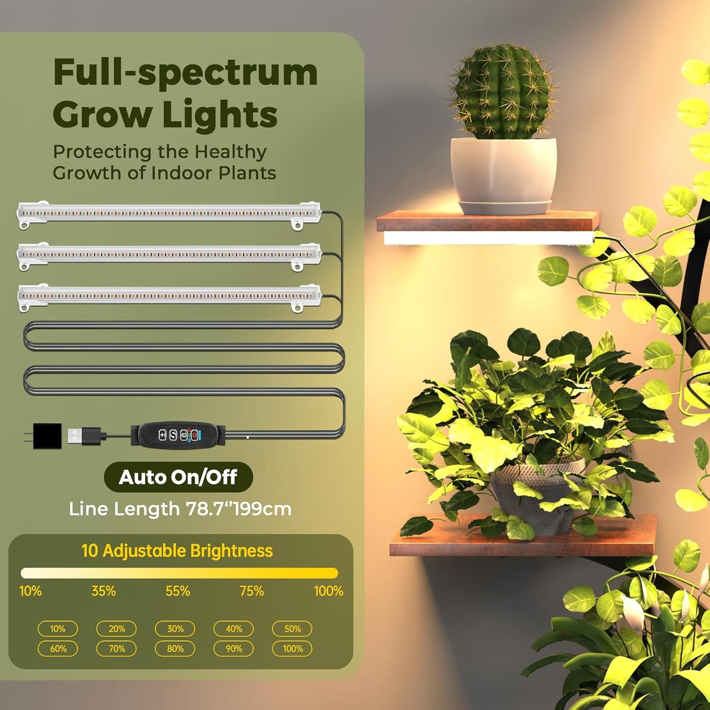 Plant Stand with Grow Lights, 8 Tiered Plant Stand Indoor, 62" Tall Metal Plant Flower Holder for Plants Multiple, Plant Display Rack Holder, Indoor Plant Shelf for Living Room, Garden, Patio