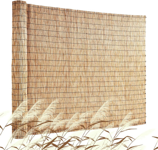 VEVOR Natural Reed Fencing, 4 ft x 16.4 ft, Reed Screen Curtain Balcony Reed Fence Roll for Outdoor Backyard Patio, Decorative Fence for Backyard Garden Fencing Divider, Privacy Screen Panel, Natural