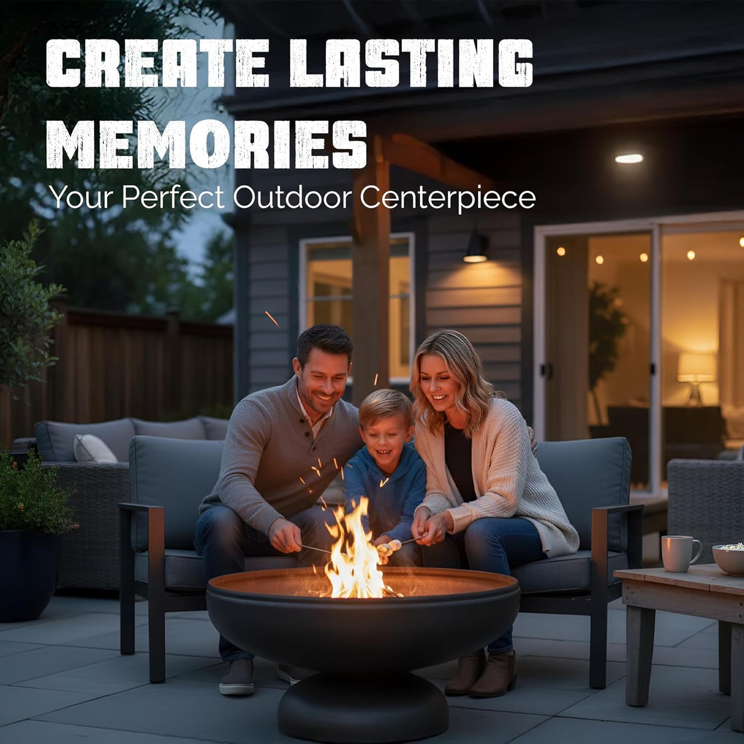 Patriot Fire Pit – Ohio Flame Wood Burning Outdoor Fire Pit - 36" Diameter (Made in USA)