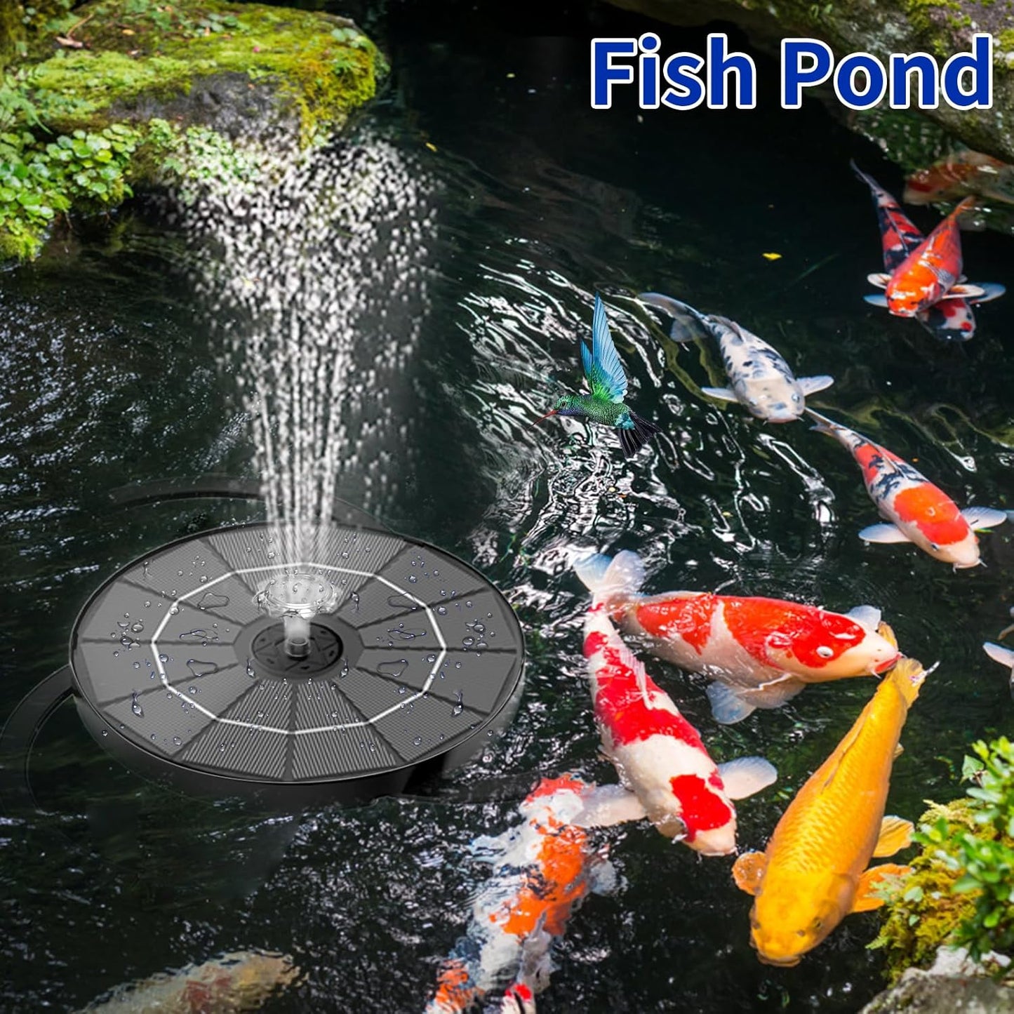 AISITIN 3.5W Solar Water Fountain with Storage & Integrated Bracket, Floating Solar Fountain Pump with Nozzles for Bird Bath, Garden, Pond, Pool, Aquarium and Outdoor (2PCS)