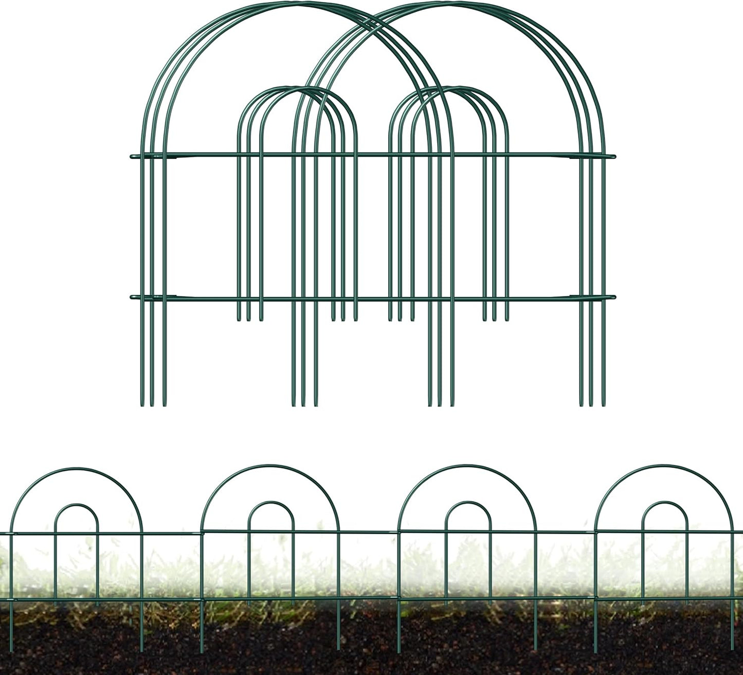 Decorative Garden Folding Border Fence, Metal Wire Edging Flower Fence Panel 18in X20ft Outdoor Patio Landscape