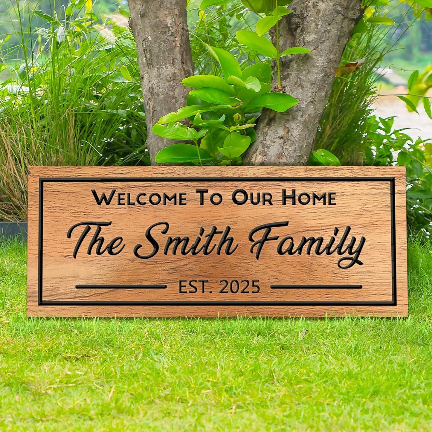 Custom Carved Wood Family Name Sign Personalized Wooden Name Sign Custom Wall Decor for Wedding, Anniversary, Housewarming, New Home Gift, Last Name Cabin Sign