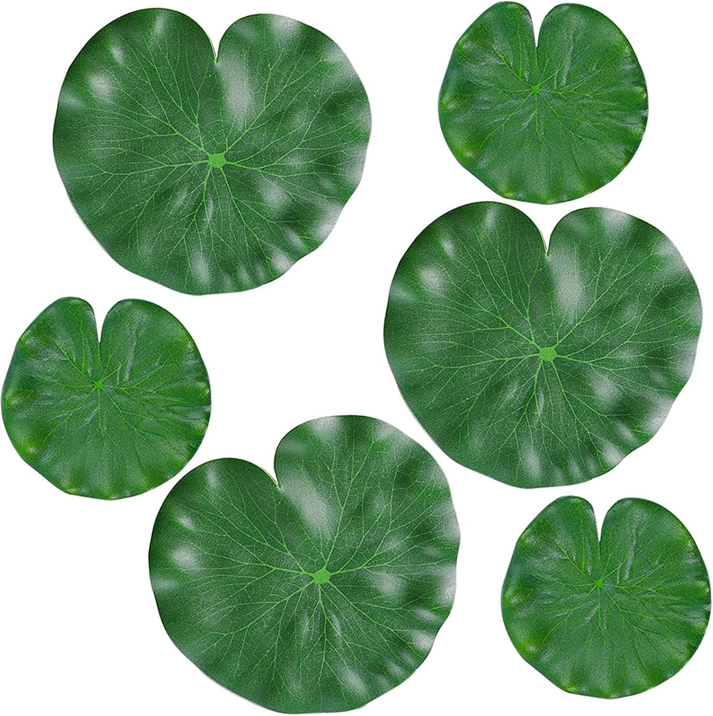 Floating Lily Pads for Ponds, 6Pcs Realistic Lily Pads Leaves Artificial Floating Foam Lotus Leaves Plastic Foam Water Lily Pads Foliage Pond Decor for Pond Pool Koi Fish Patio Aquarium