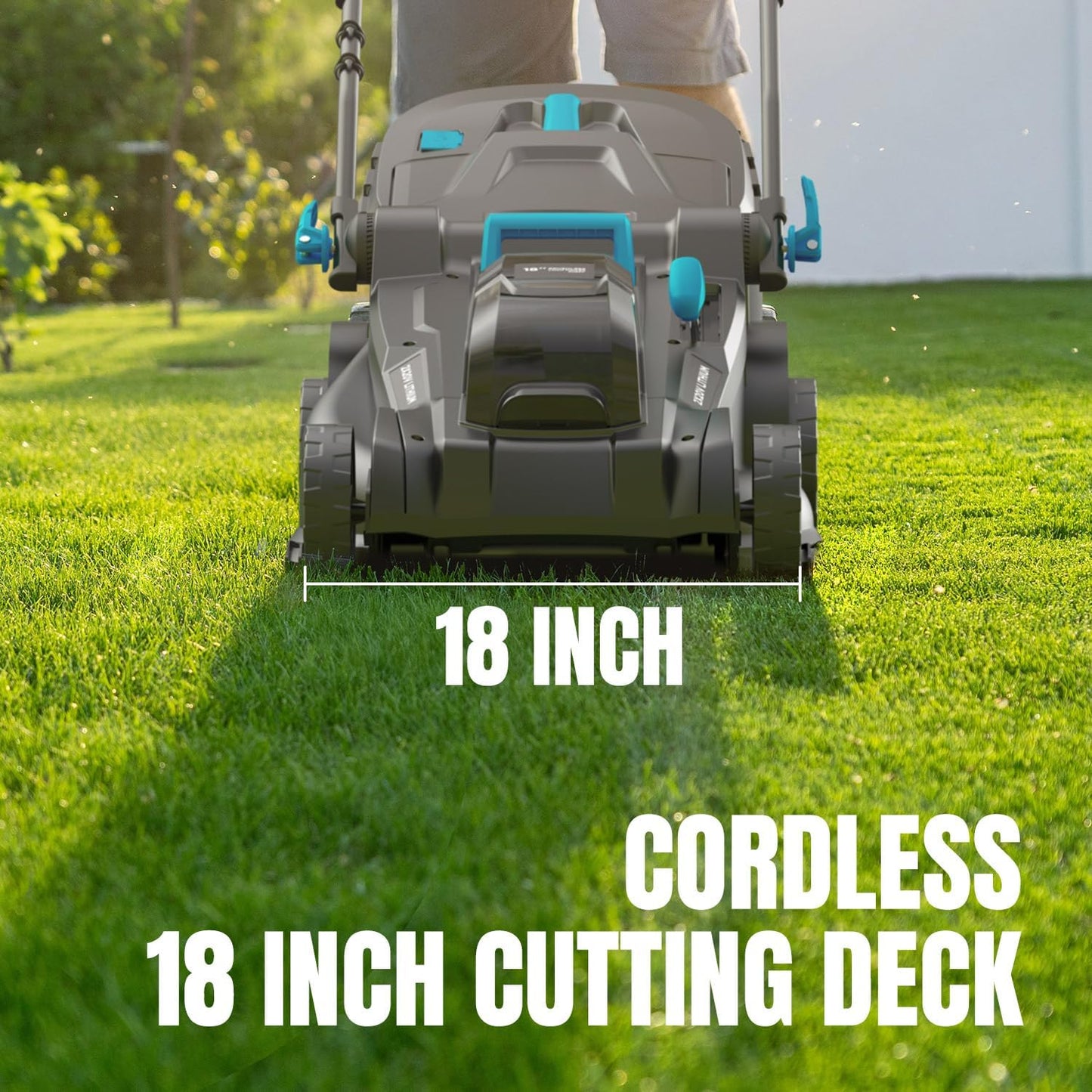 2x20V 18 inch Electric Lawn Mower Cordless, Brushless Push Lawn Mower with 6-Position Cutting Height Adjustment, 2x4.0Ah Battery & Dual Charger Included