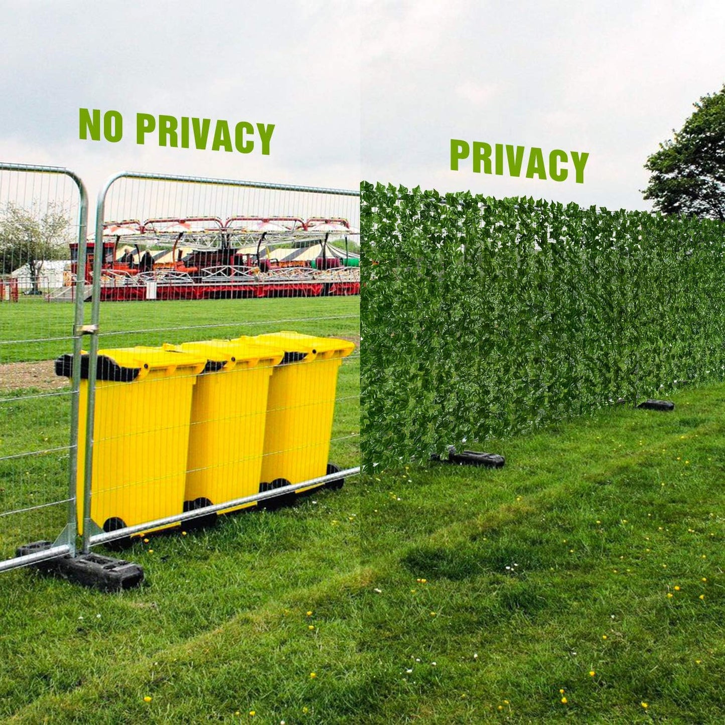 DearHouse 68.9x157.5in Artificial Ivy Privacy Fence Wall Screen, Artificial Hedges Fence and Faux Ivy Vine Leaf Decoration for Outdoor Garden Decor