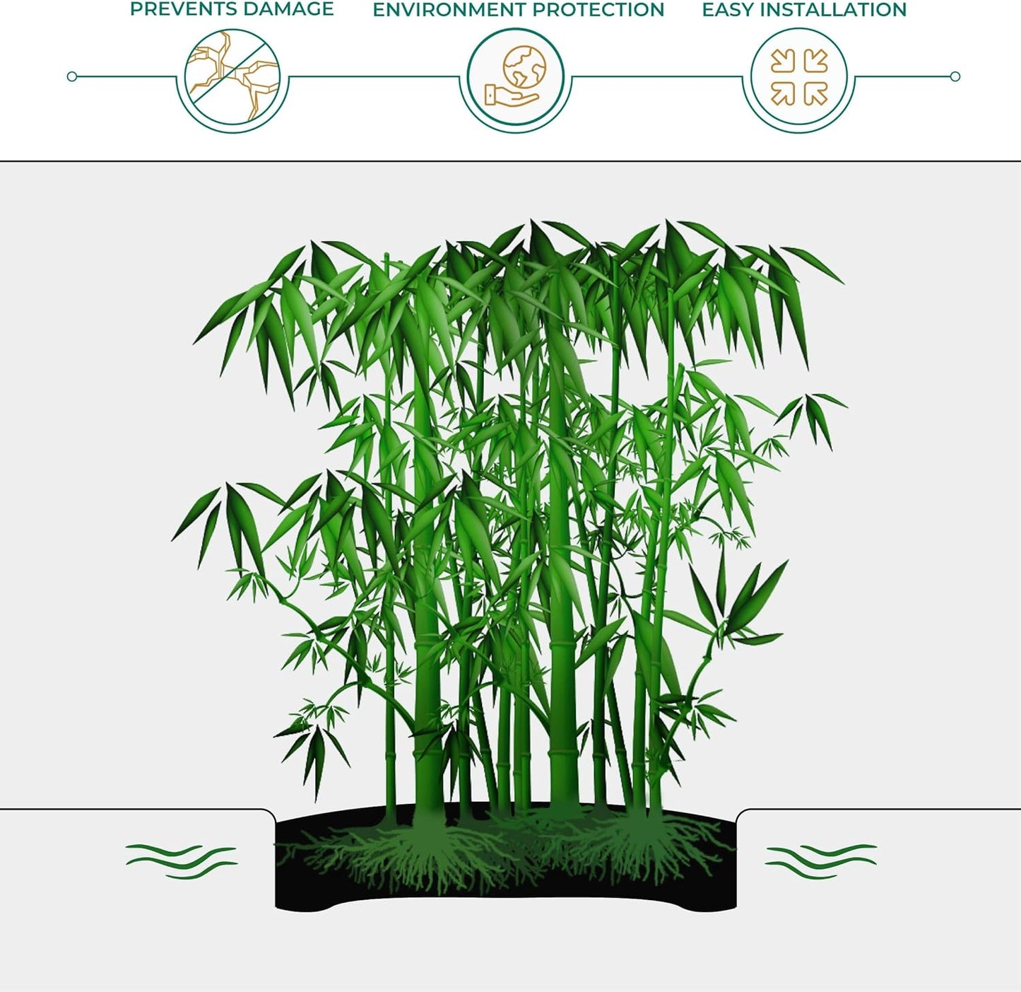 DeepRoot Water Barrier, Versatile Bamboo Barrier, Easy-to-Install Garden Barrier for Landscaping and Protection, Durable, Flexible, 48" x 100' Roll-30 mil Thickness, Black (WB 48/30-100)