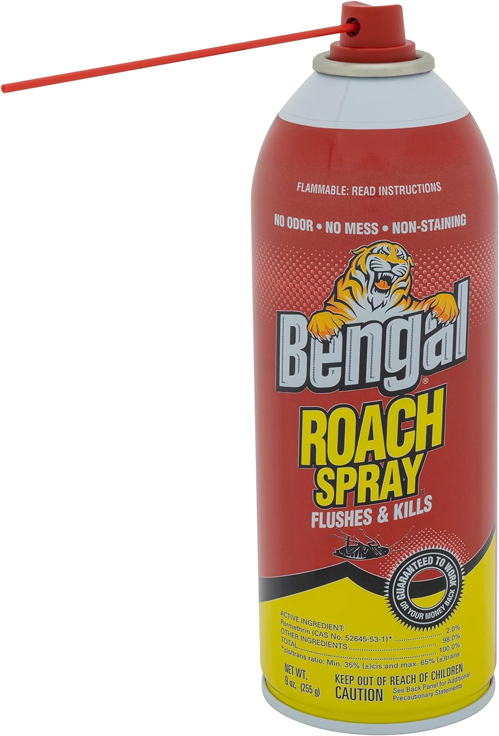 Bengal Roach Spray, Odorless Stain-Free Dry Spray, 2-Count, 9 Oz. Aerosol Cans