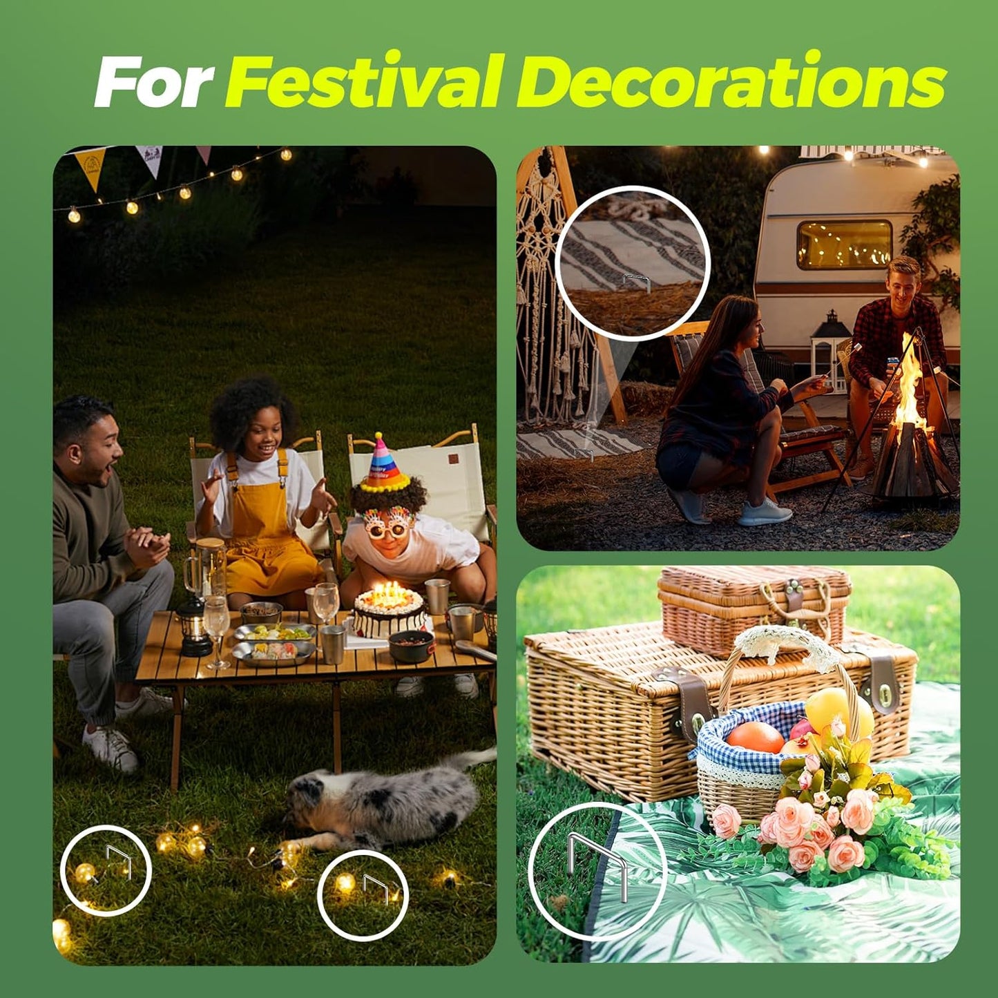 25 Pack Garden Staples,6 Inch 11 Gauge Galvanized U-Shaped Garden Stakes,Heavy-Duty Ground Yard Stakes for Inflatables,Irrigation Tubing,Holding Fence,Weed Barrier,Decoration