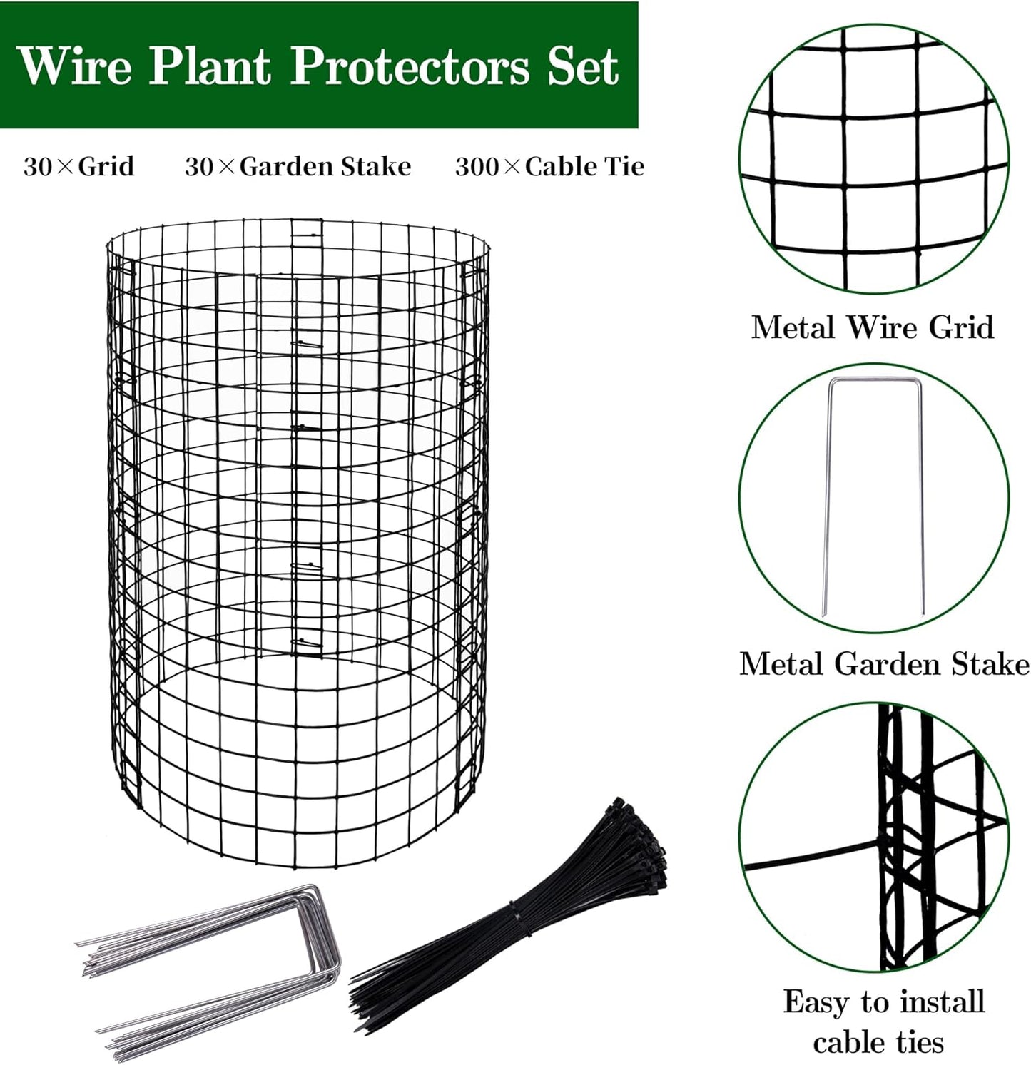 Adnee 10 Packs Wire Plant Protector from Animals - 20" H X 12" D Metal Mesh Plant Cage Covers - Sturdy Garden Bunny Barricades Chicken Wire Cloche for Plants Shrubs Vegetables Flowers