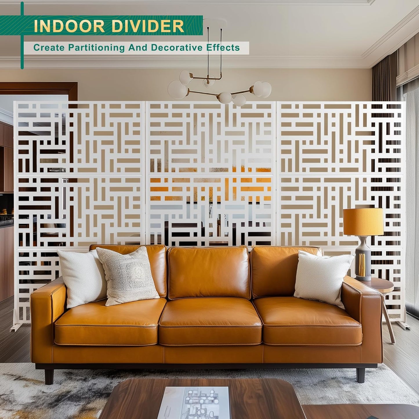 72" H×47" W Metal Privacy Screen Outdoor Privacy Screen Freestanding, Outdoor Privacy Screens and Panels for Patio Lawn Deck(Consists of 3 Panels)