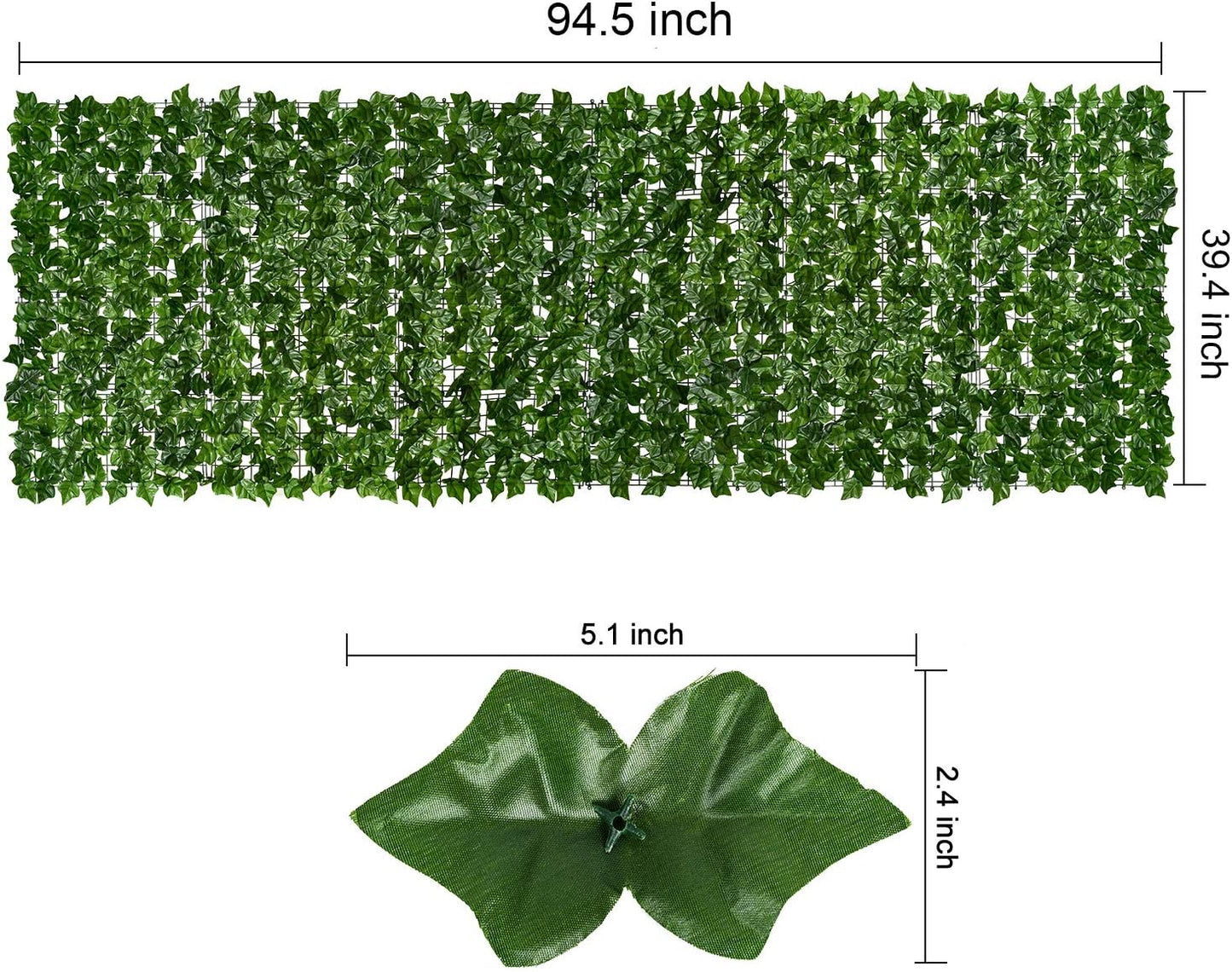 DearHouse 98.4x39.4in Artificial Ivy Privacy Fence Wall Screen, Artificial Hedges Fence and Faux Ivy Vine Leaf Decoration for Outdoor Garden Decor