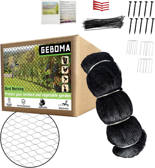 Bird Netting for Garden Heavy Duty Nylon Mesh Garden Netting for Garden Protection Bird Fence Plant Netting Protection Against Birds, Deer, Squirrels and Other Animals (7x100FT)