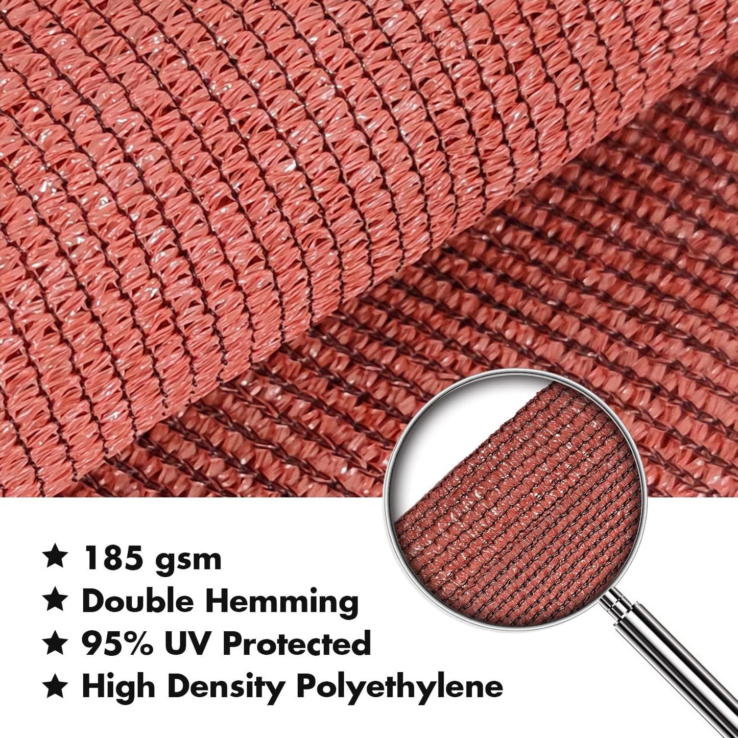 KANAGAWA 14'X16' Rust Red Custom Size Sun Shade Sail Rectangle UV Block Canopy Cover for Patio Backyard Lawn Garden Outdoor (Customized Available)