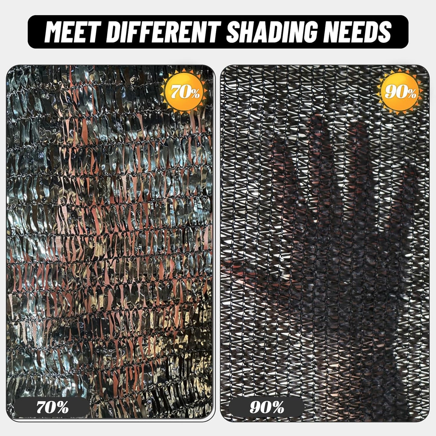 Cool Area 90% Sun Shade Cloth Mesh Tarp with Grommets for Plant Cover 6x12ft Patio Canopy Garden Pergola Blackhouse Car Barn Kennel Black