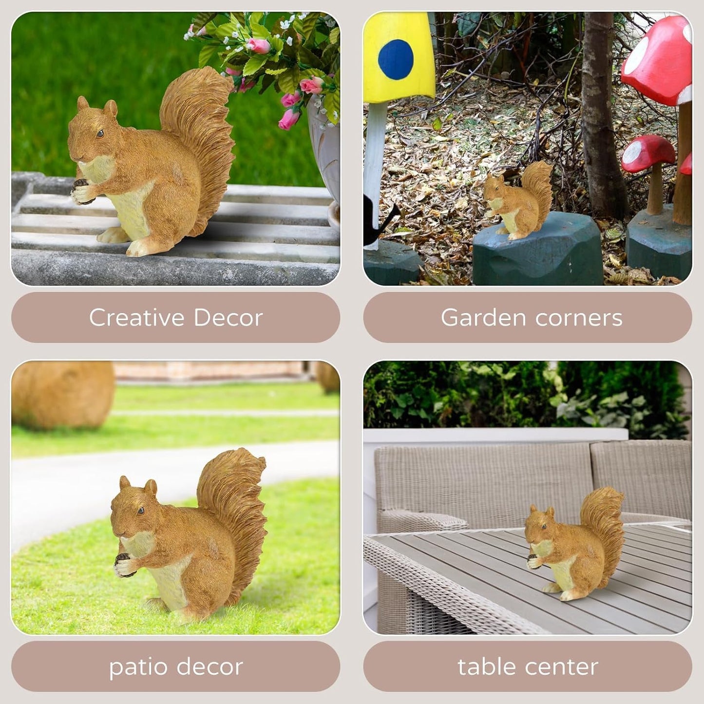 Garden Decoration Squirrel Statue - Adorable Wildlife Sculpture with Pinecone for Outdoor Patio, Lawn, or Garden Décor - Ideal for Nature Lovers