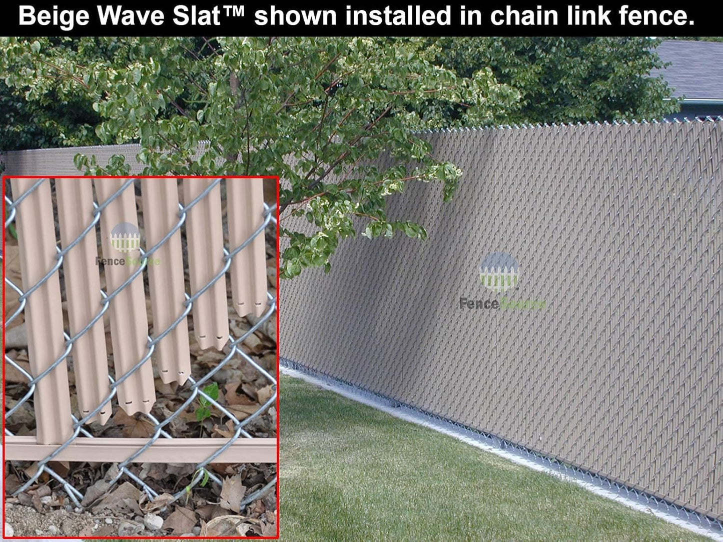 White Wave Slat (9 Colors Available) Single Wall Bottom Locking Privacy Slat for a 6 ft high Chain Link Fence (Slat Length 68.5", White)