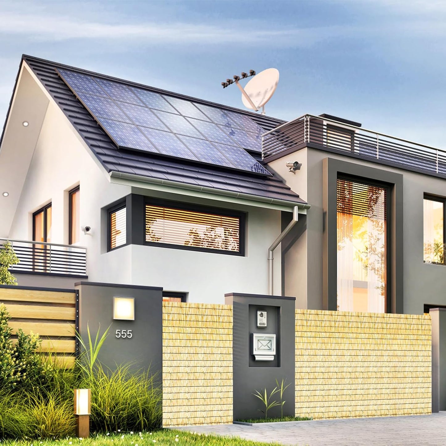 Bamboo Reed Fencing, Natural Decorative Bamboo Privacy Fence 5ft High, Reed Curtains for Patio Garden Balcony Outdoor Privacy Screen, 5 x 16 FT