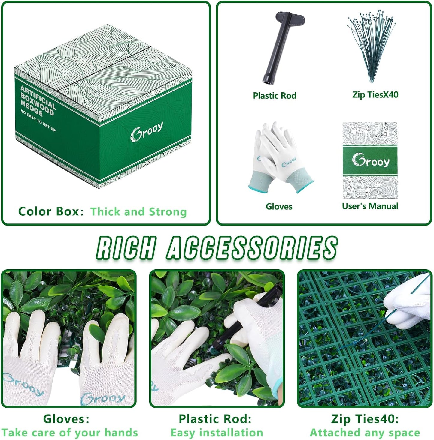 Grass Wall 20"x20" Pack of 8, Artificial Boxwood Panels, Privacy Hedge Fence Screen with UV Protection, Greenery Backdrop for Indoor Home Wedding Decor and Outdoor Garden Backyard