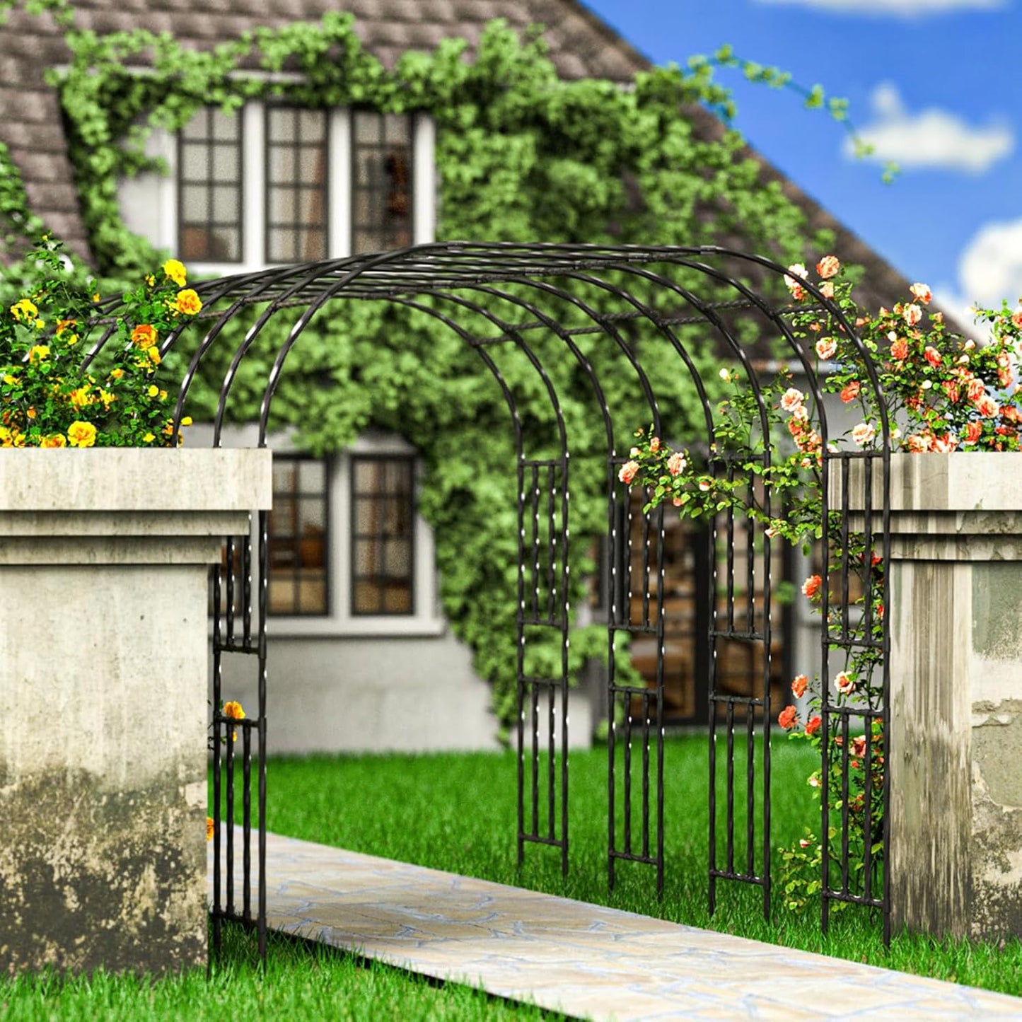 Garden Arch connectors - Length: 15.5 inches, Suitable for Pipe Diameter: 0.78 inches,Connect with a Garden Arch to Form a Garden Promenade