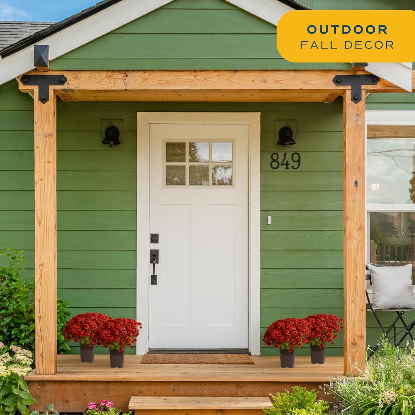 Costa Farms Live Plants – Fall Mums 8-Pack (Red) in Grower Pots | 1 Qt. Seasonal Houseplants & Outdoor Flowers for Porch, Patio, or Garden | Ships in Bud Form for Longer Bloom