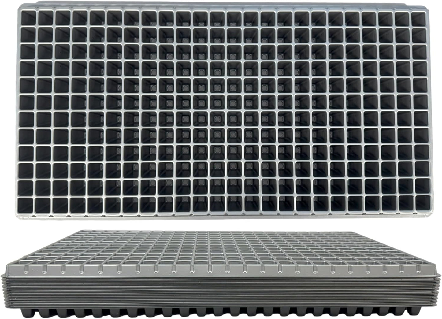 288 Cell Seedling Plastic Nursery Trays, 10 Pack, Thick Durable Germination Plug Trays, 2880 Cells Reusable Plant Propagation