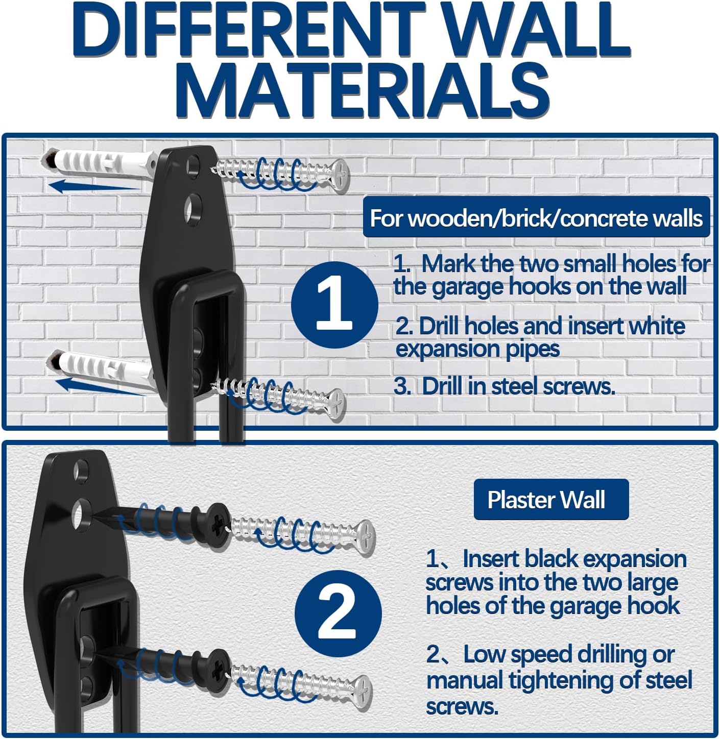 3-H Large Garden Hose Holder Wall Mount 4 Pack,Solid Steel Hose Hanger,Water Hose Holders for Outside,Perfect for Hanging Outdoor Air Hose,Ropes,Pipes,Garden Tools,Ladders,Bikes,Bulk Items(Gray)