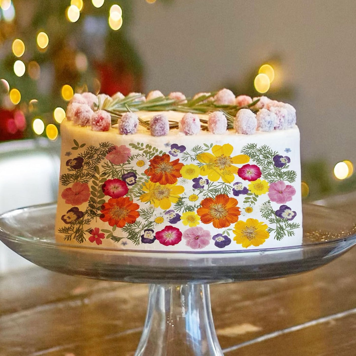 48 Pcs Mix Natural Dried Pressed Flowers for Cake Decorating, Real Dry Flower for Resin Jewelry Making, DIY Art Crafts - Muticolor