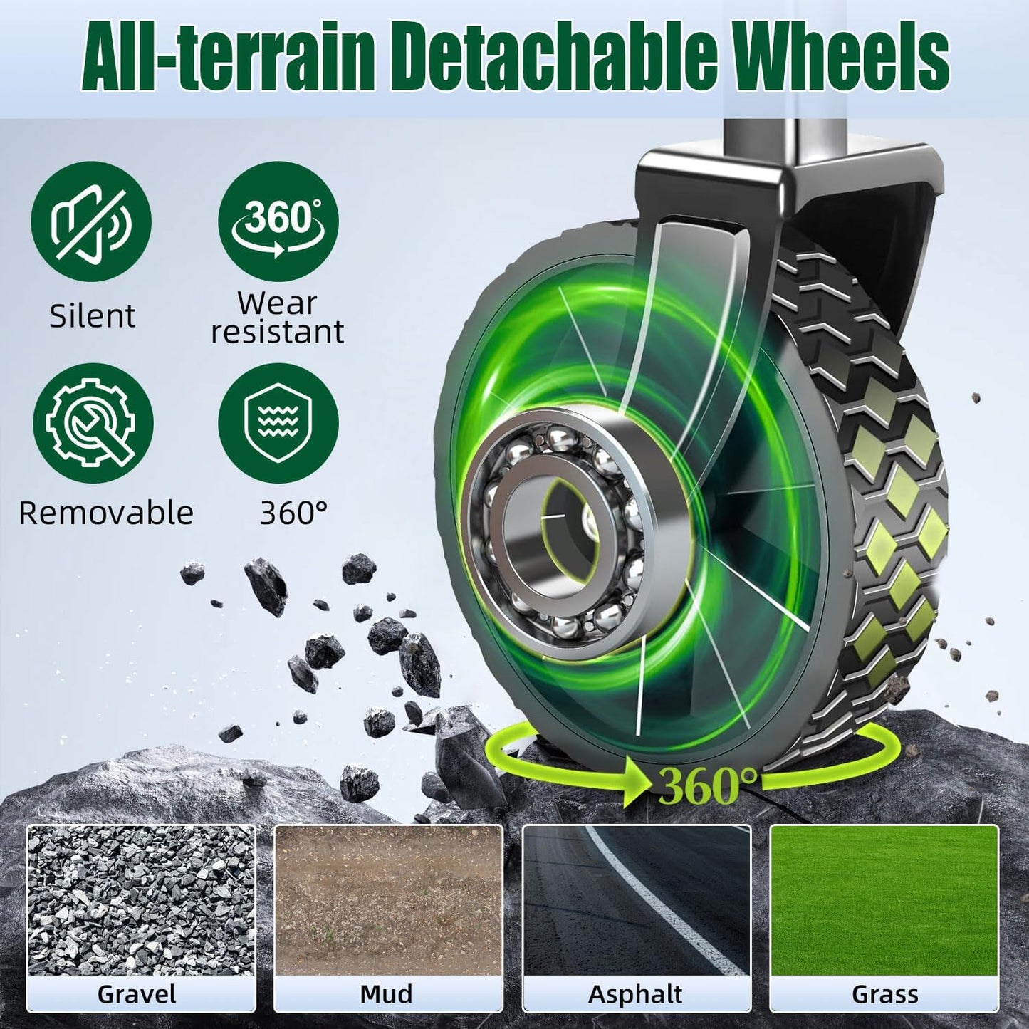 Collapsible Wagon Cart Foldable 360lbs Capacity, Lightweight Portable Beach Wagon, Shopping Carts with Wheels for Grocery, Camping, Shopping, Beach, Fishing, Garden Cart