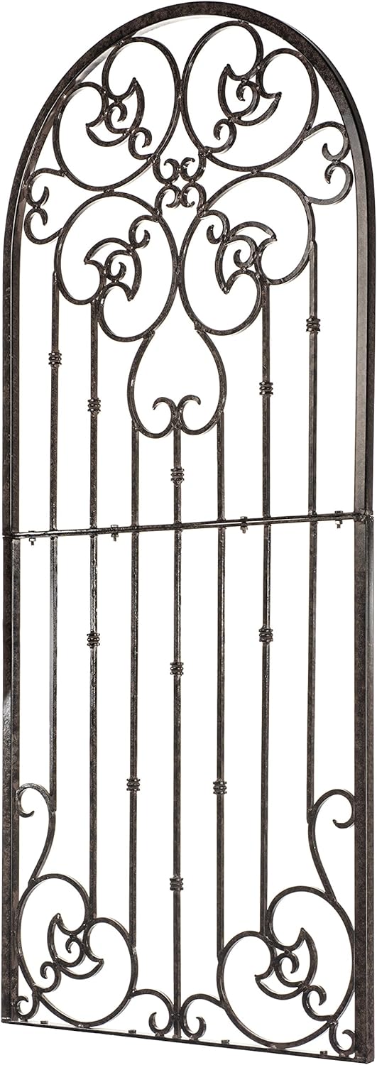 H Potter Wall Trellis Indoor Outdoor Wrought Iron Heavy Scroll Metal Decoration Large with Set of 4 Mounting Brackets