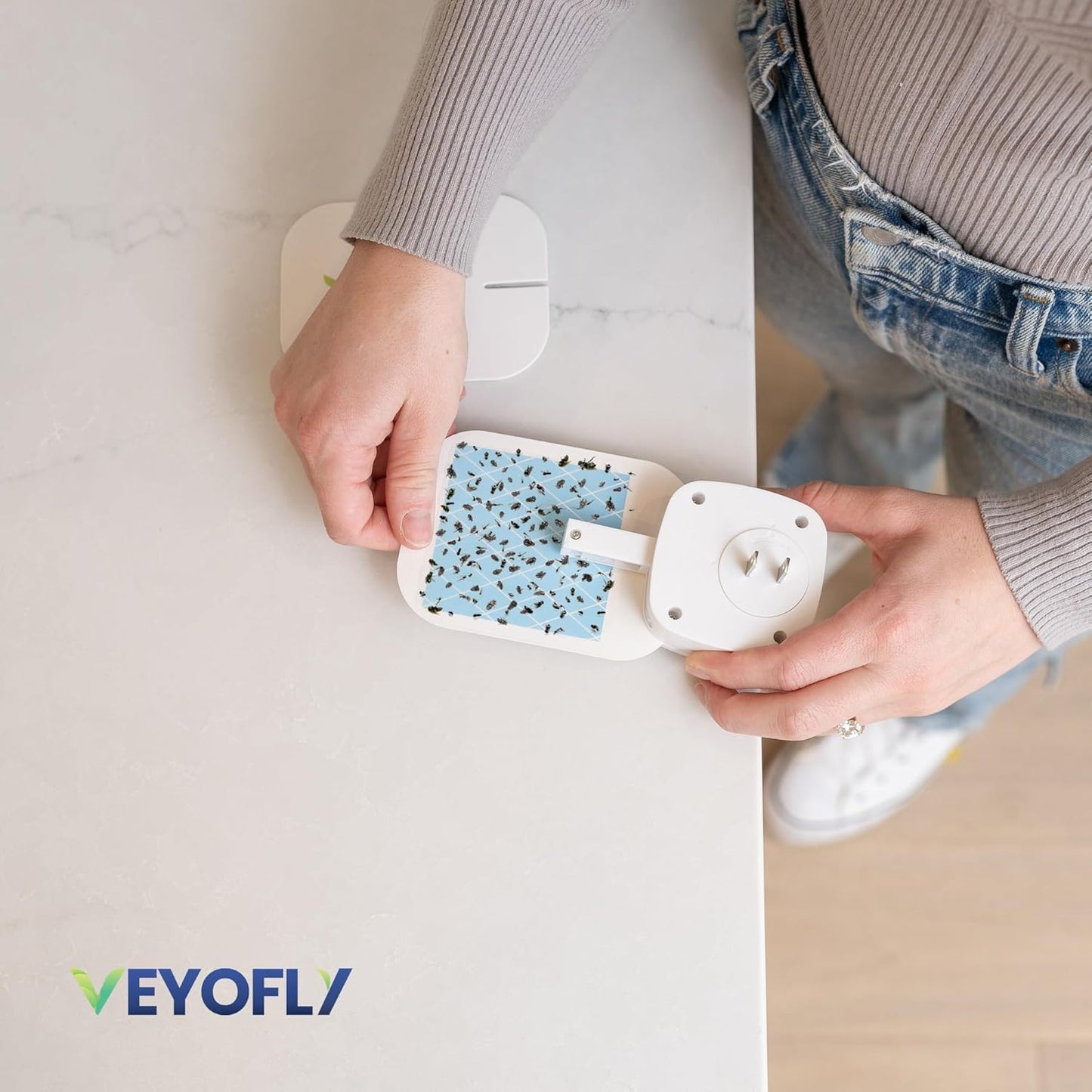 VEYOFLY Fly Trap Indoor Refill, Fruit Fly Traps for Indoors, Gnat Traps for House Indoor, Fly Catcher, Fly Trap, Plug in Catch for Fruit Flies, Moths, Gnats, Mosquito Trap (Pack of 15 Refills)