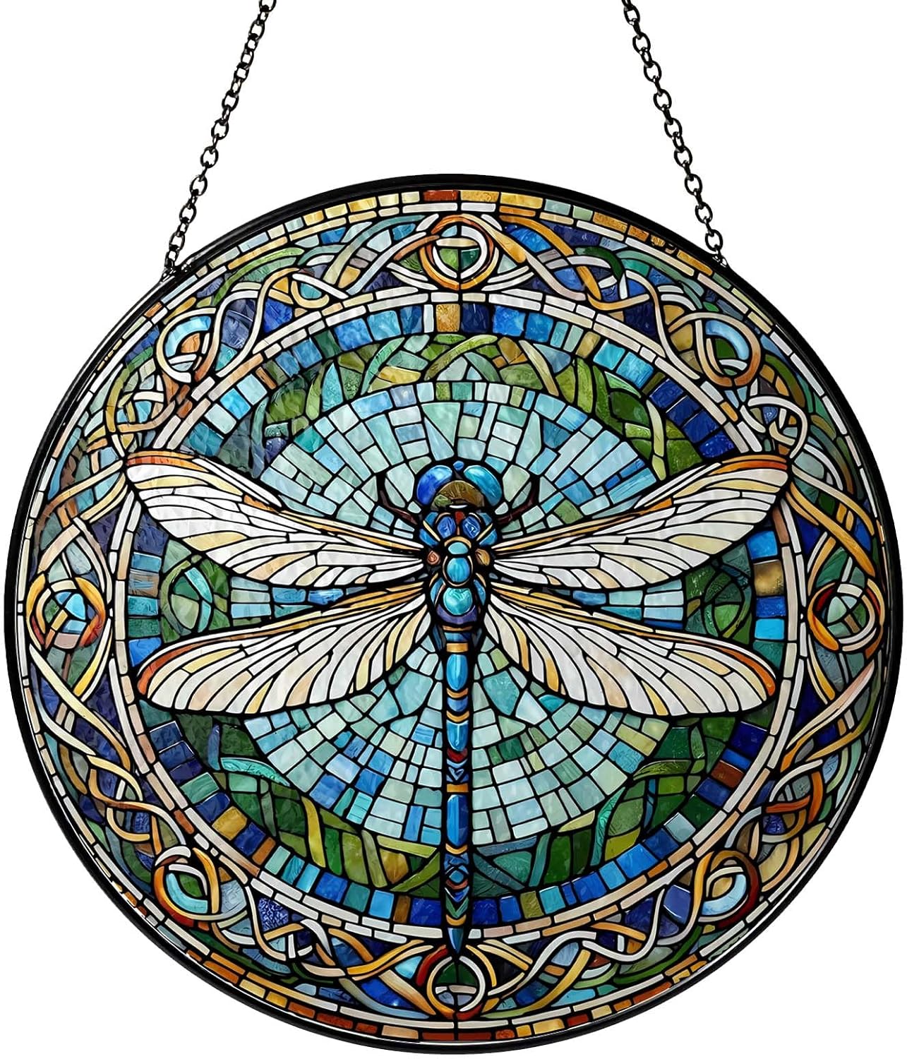 Dragonfly Stained Glass Window Hanging Sun Catcher Dragonfly Gifts for Women Wall Decor Handmade Sun Catcher Decoration for Garden Home Housewarming Gifts