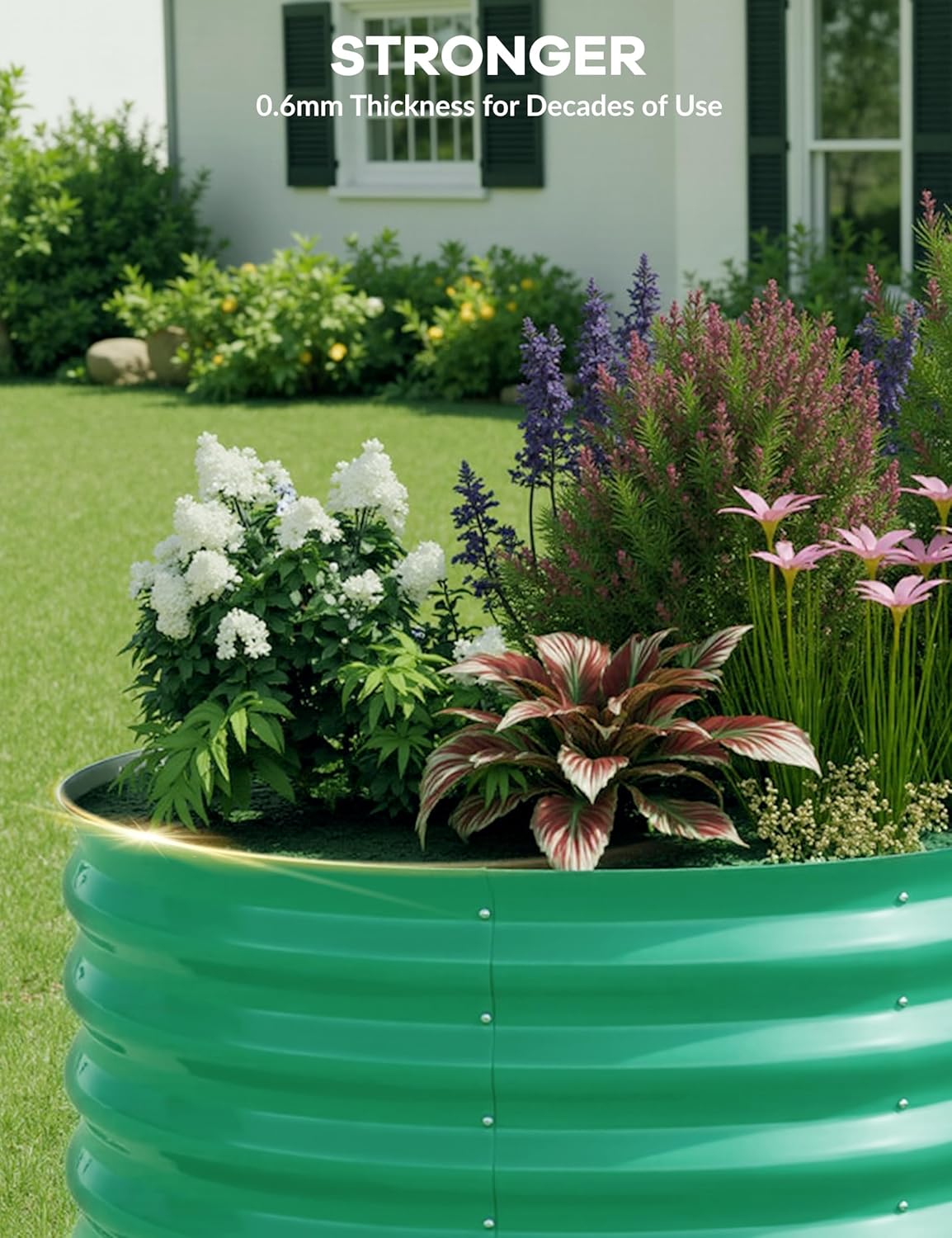 2 Pcs Raised Garden Beds Outdoor 6x3x2 ft - Galvanized Steel Planter Box for Vegetables, Flowers, Rust-Resistant Garden Box, Easy Assembly Raised Beds, Durable Planters for Outdoor Plants, Green