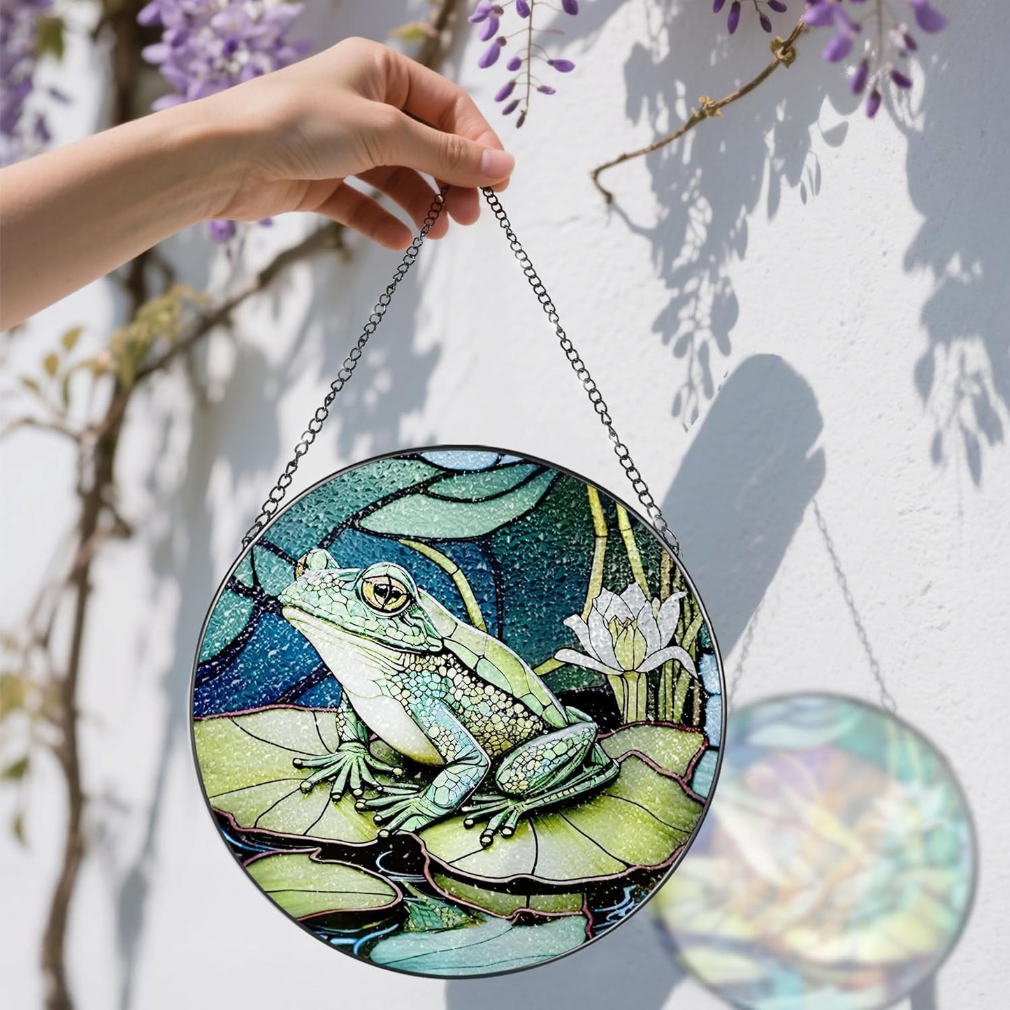 Stained Glass Window Hanging, Stained Glass Suncatcher, Frog Sun Catcher, Window Hanging Decor, Frog Lover Gift, Gifts for Fathers Day or Mathers Day, Christmas or Birthday Gift, Gifts for Friend