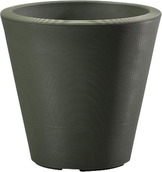 Crescent Garden Madison Planter– Weather-Resistant, Double Walled Indoor/Outdoor Plant Pot with Drain Hole – Durable All-Season Flower Container, 20" W (Olive)