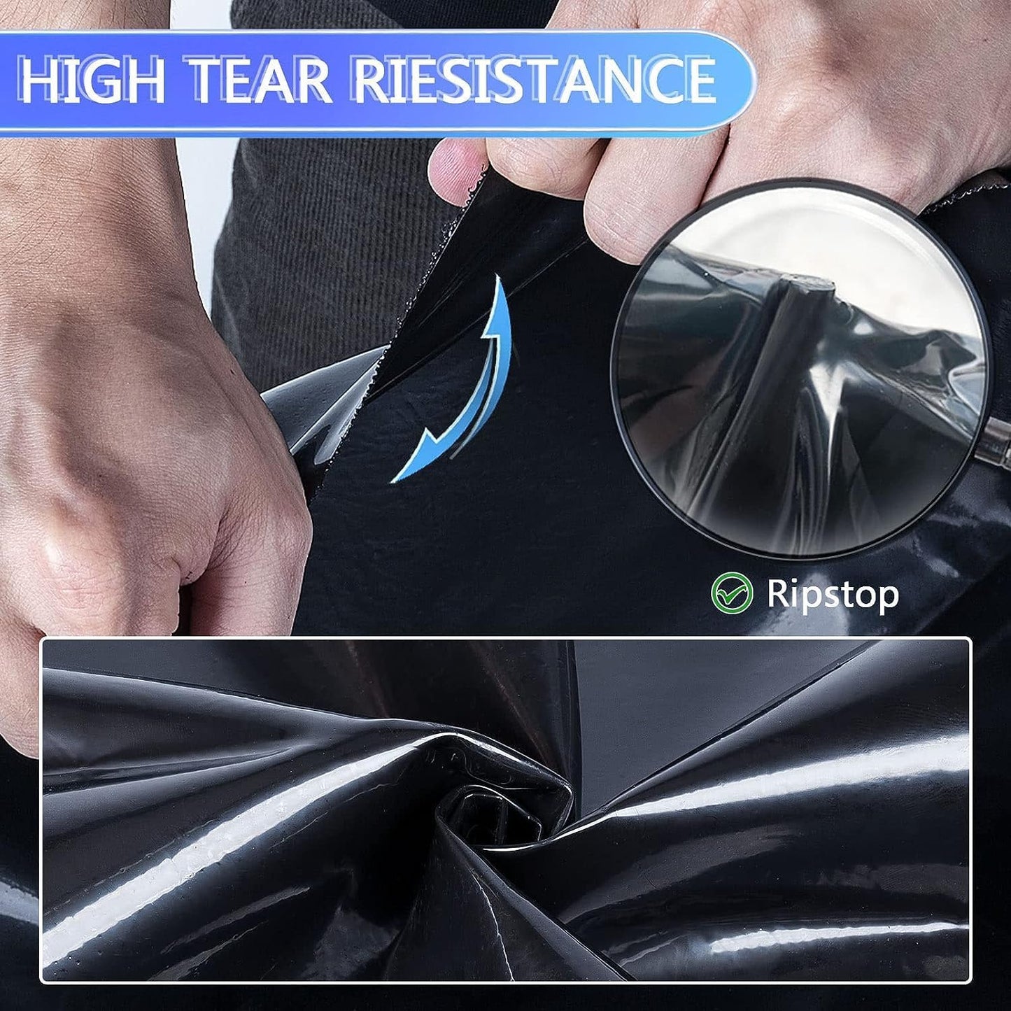 ToLanbbt Pond Liner 20 x 20 Ft HDPE Pond Liners, 20 Mil UV Resistant Preformed Pond Liner Easy Cutting, Pond Liner for Natural Looking Ponds, Waterfall, Koi Pondsand Water Garden (Black)