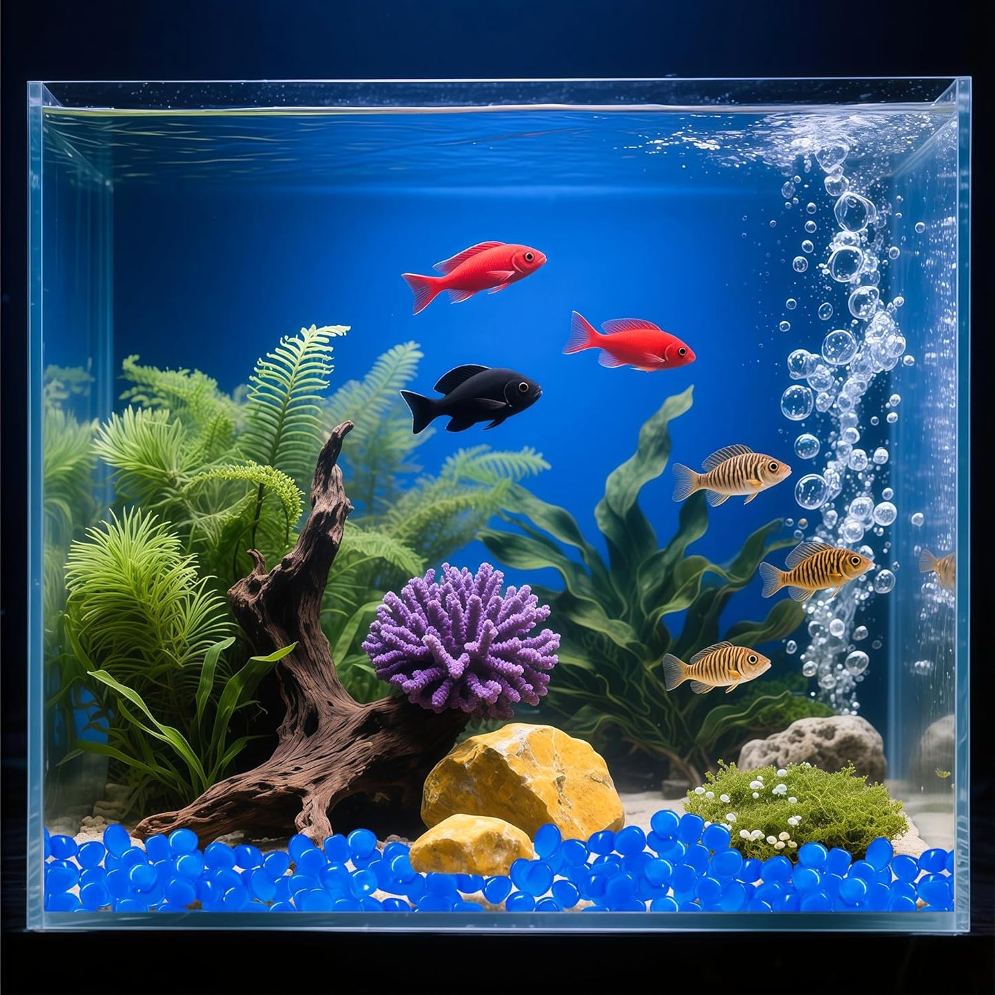 Glow in The Dark Fish Tank Rocks,Blue Glowing Rocks Stones Resin Glow in Dark Pebbles for Outdoor Garden, Fish Tank, Aquarium, Landscaping,Driveway Decoration,11 oz