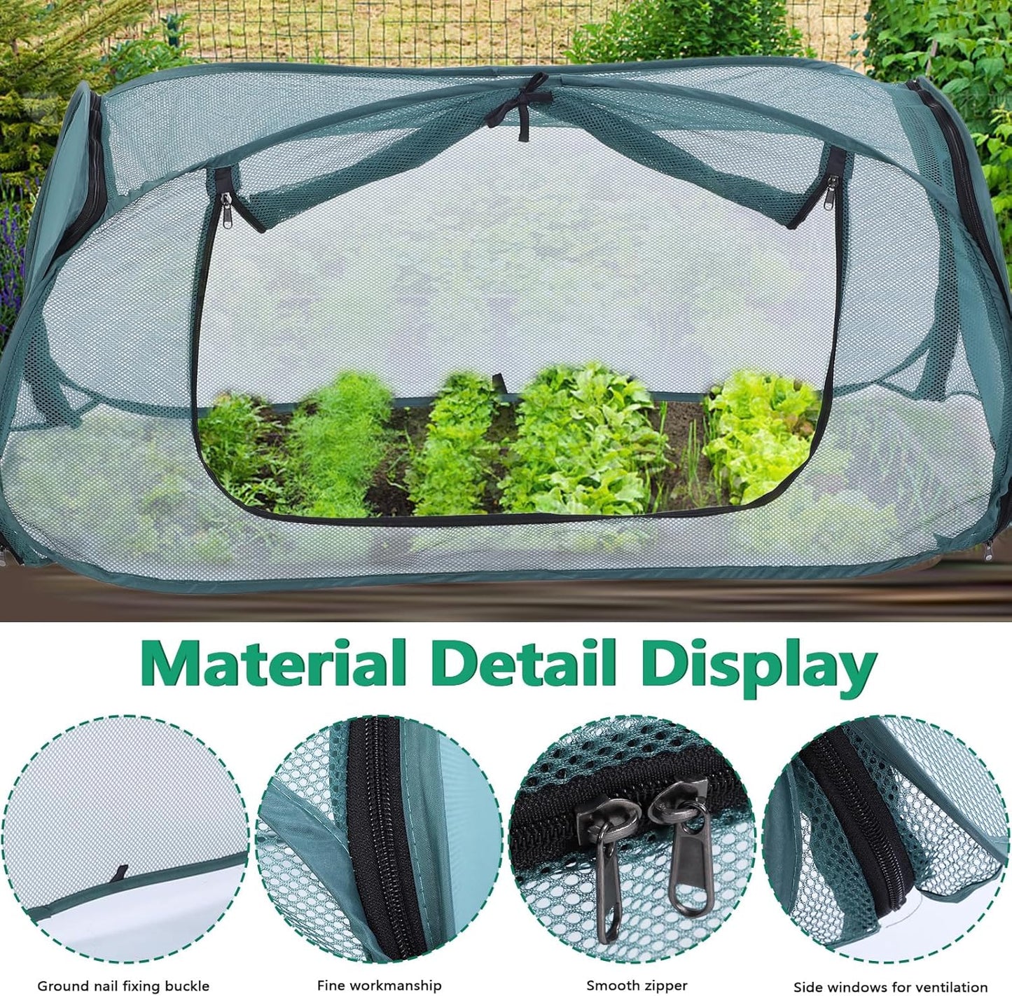 Garden Rows Accelerator Plants Cover,Garden Covers for Raised Beds (Green)