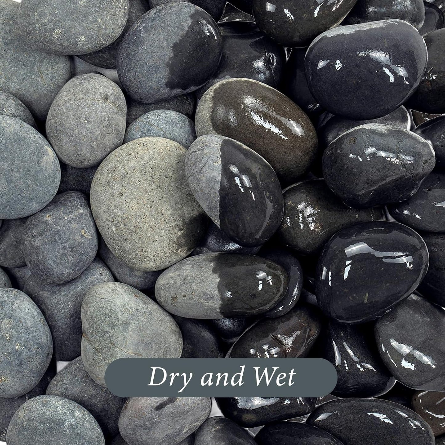 Large River Rocks for Landscaping, 40lbs Aquarium Rocks, 3-4 Inch Black Pebbles for Indoor Plants, Natural Stones for Garden Paving Plant Rocks Crafting Walkways