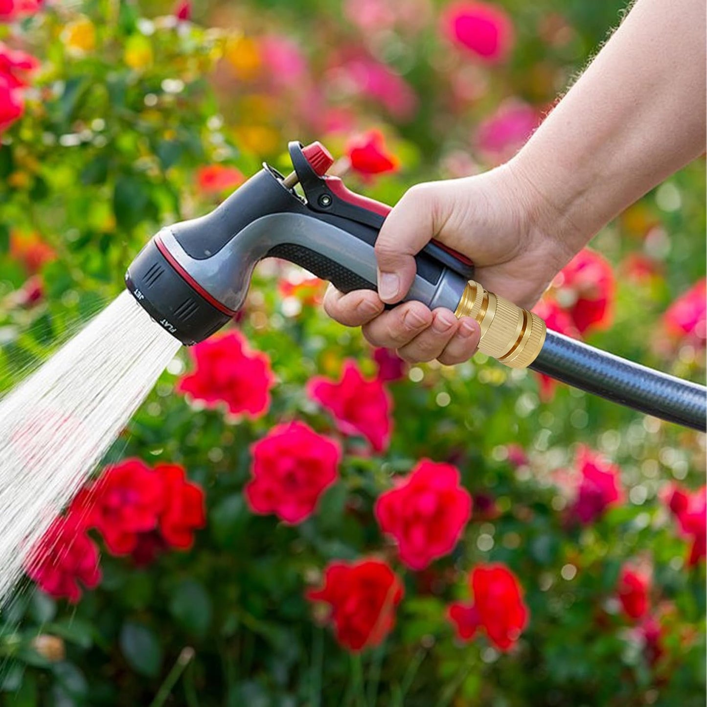 Hourleey Garden Hose Quick Connect, 6 Set Solid Brass 3/4 Inch GHT Thread Garden Hose Quick Connect Fittings, No-Leak Male and Female Water Hose Quick Release Connectors